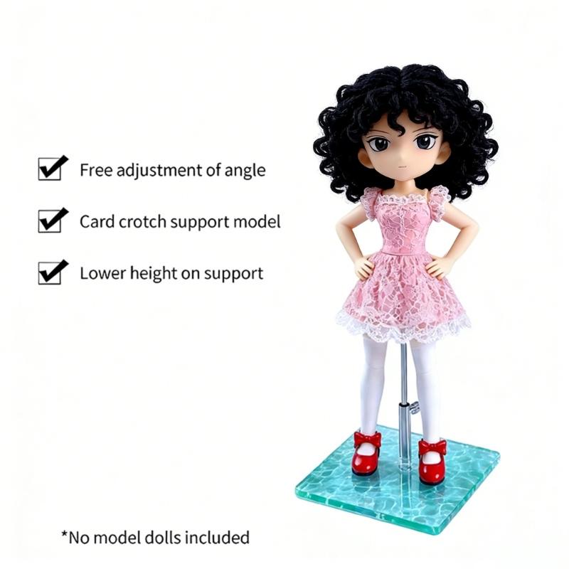 Adjustable Height Doll Stand With Wavy Base For Stable Doll Display And Action Figure Photography Accessories