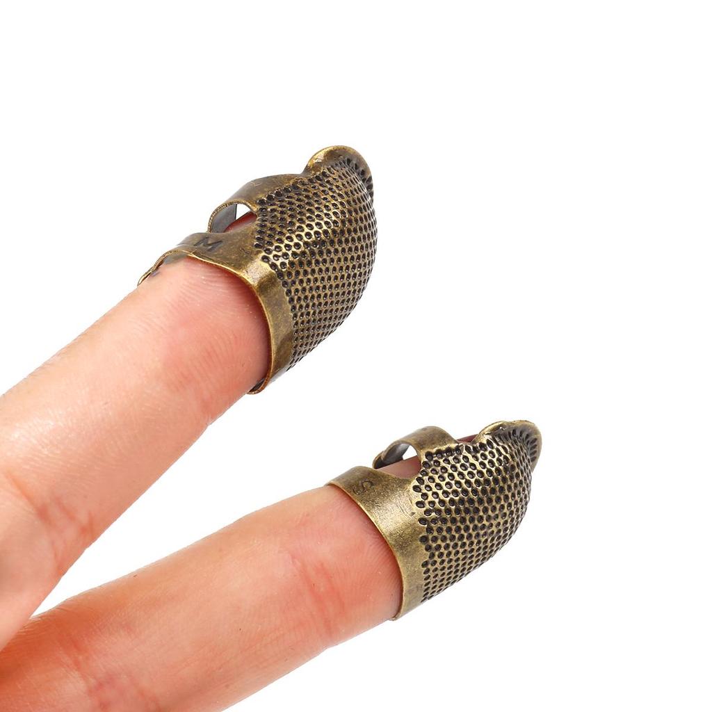 1/3 Stück Vintage Fingerschutz Nadelhut Antike Ringe für DIY Handwerk Nähzubehör Handgefertigte Metall Nähwerkzeuge