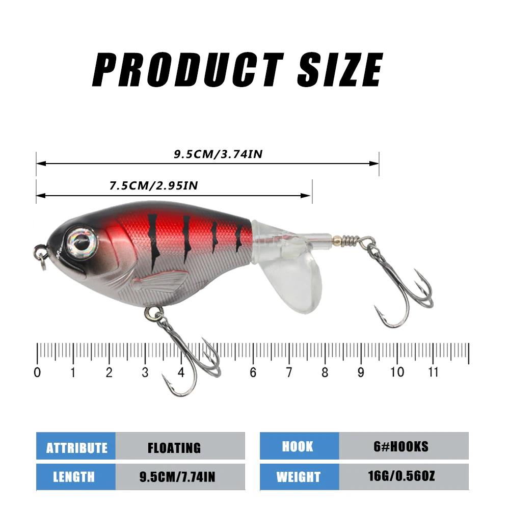 1pc Topwater Fishing Lure 11g/16g Whopper Popper Wobbler Artificial Hard Bait Bass Popper Soft Rotating Tail Fishing Tackle