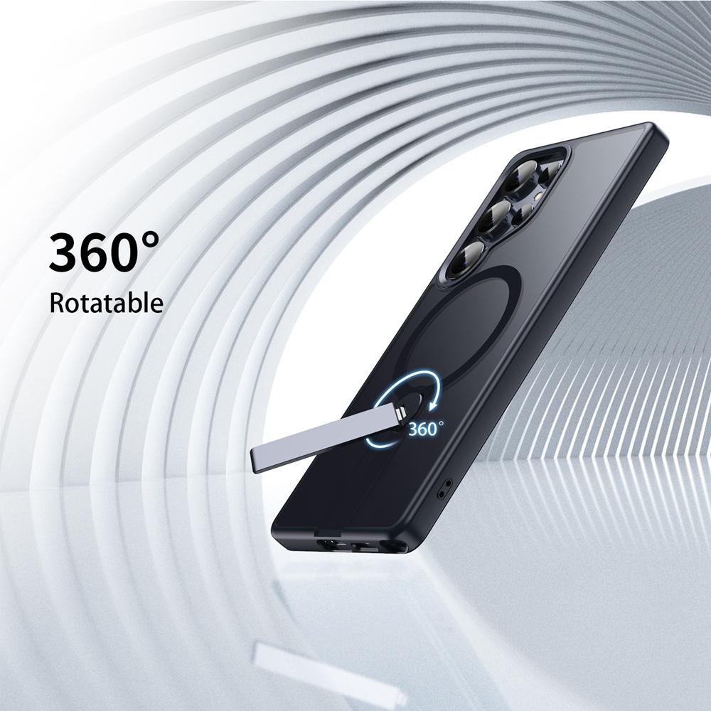 KEYSION 360 Hidden Metal Stand Magnetic Case for Magsafe for Samsung Galaxy S24 S25 Ultra S24+ S25+ Matte Shockproof Phone Cover