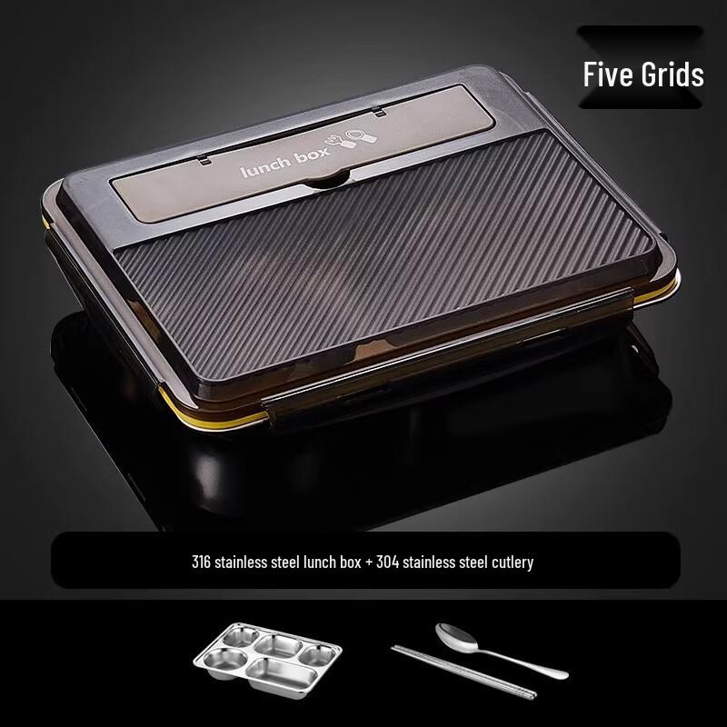 ShengxinHui 316 Stainless Steel 5-Compartment Lunch Box with Lid