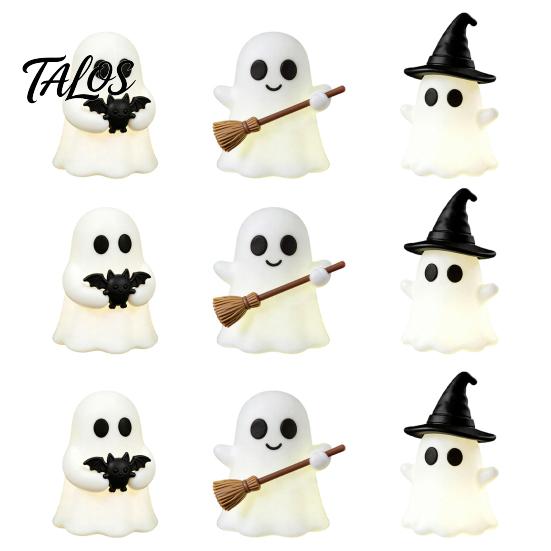 Themed Baking Decorations Halloween Luminous Mini Ghost Figurines, Glow in The Dark Cute Creepy Charming Atmosphere Props Miniature Statue for