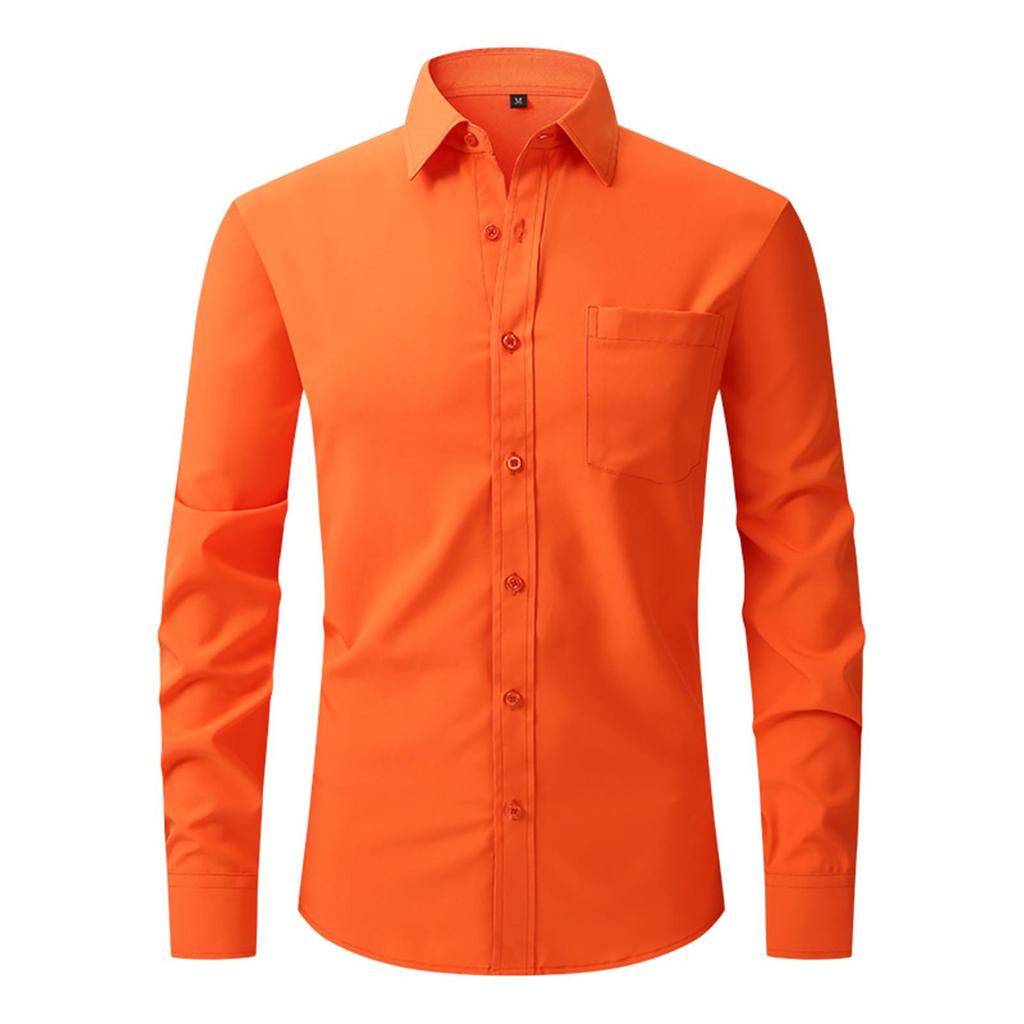 Vierseitiges Stretch-Hemd für Herren, Business-Casual-Langarmshirt