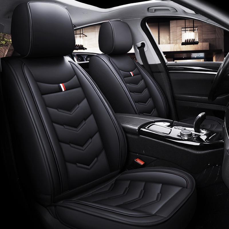 Full Wrap PU Leather Seat Covers, Five-Seat Seat Cushions, Full Set of Five-Seat Seat Covers, Compatible with Five-Seat Vehicles, New Seat Cushions