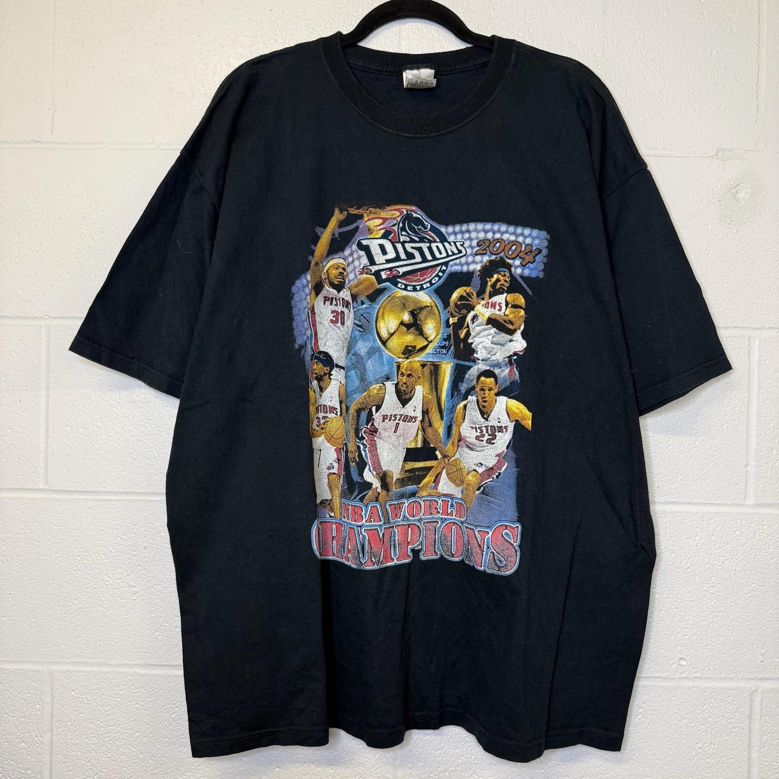 2004 Detroit Pistons Champions NBA T shirt Sz 2XL (B2856) S