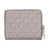 Michael Kors Jet Set Travel Monogram Coated Canvas Wallet Small Women's Pearl Gray