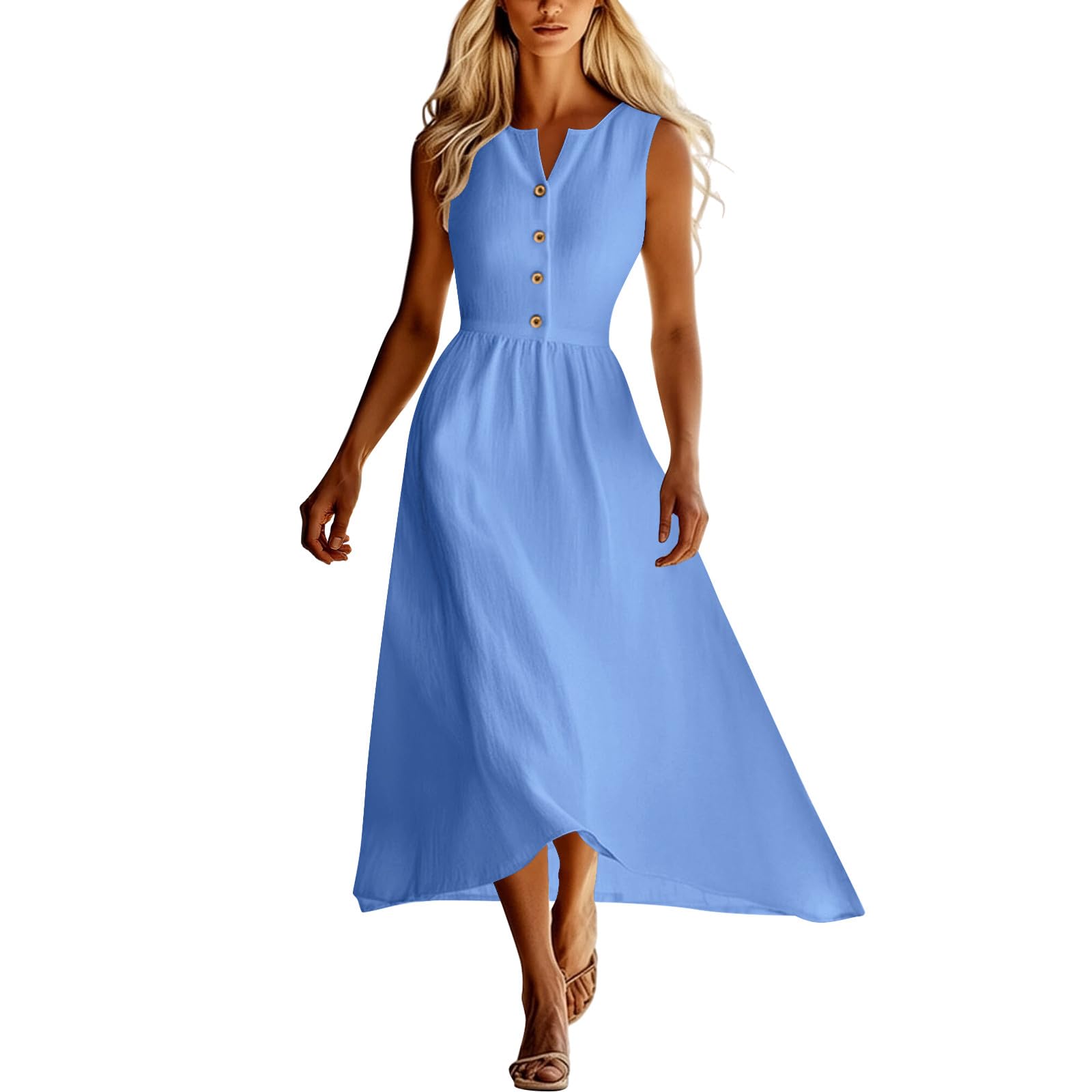 Women s Fashionable Casual Dress XL синий