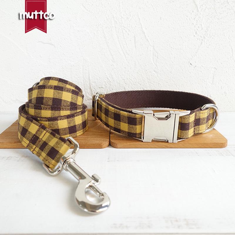 MUTTCO Adjustable Dog Collar with Zinc Alloy Buckle & Portable Leash UDC-067 M