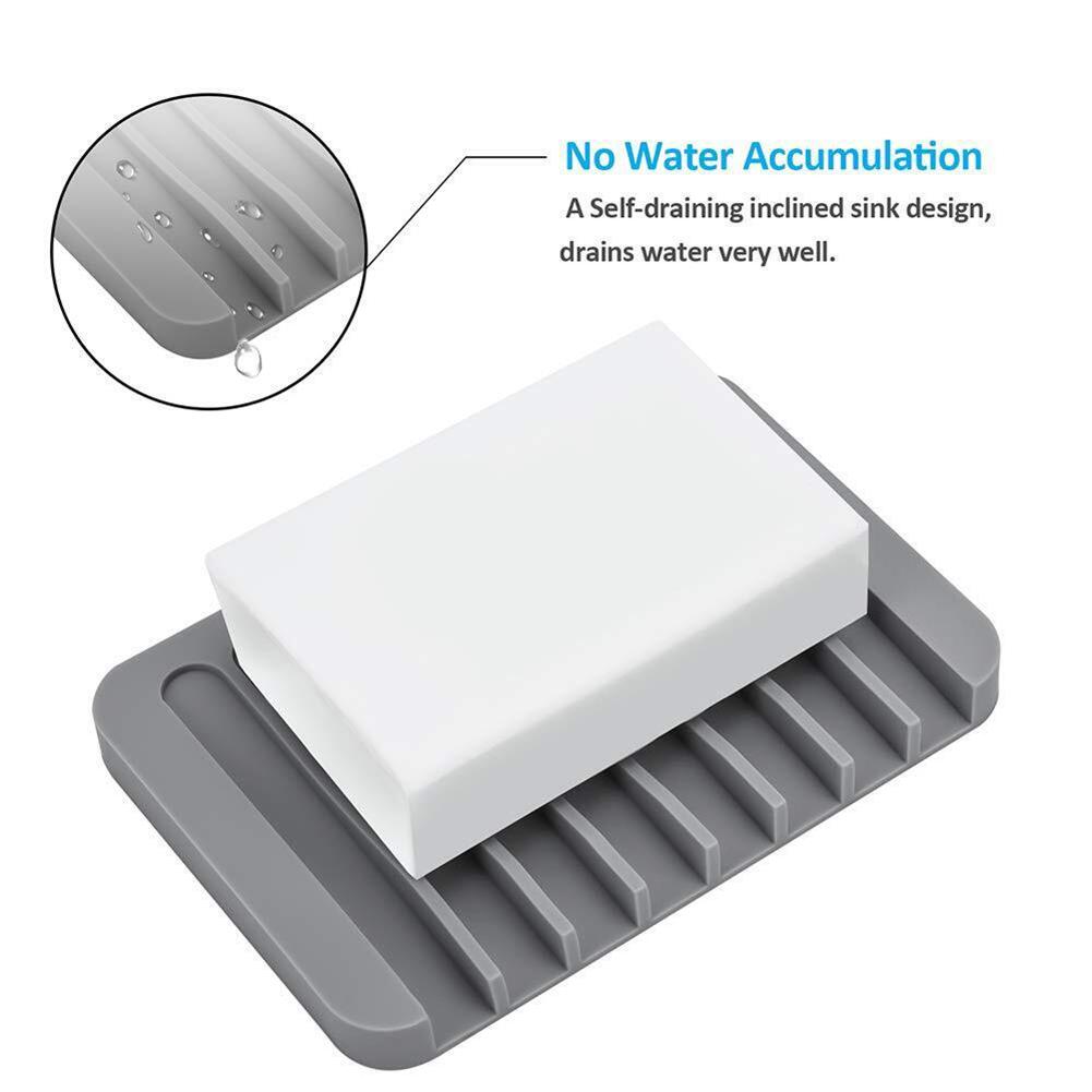 Perfect Innovative Easy To Clean High Quality Silicone Self Draining Soap Dish Compact And Soap Holder Bathroom Accessories