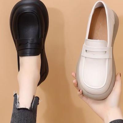 Lederoberfläche kleine Lederschuhe Damen 2024 Frühling neu Britischer Stil flache Sohle Einschlupfschuhe weiche Sohle leicht rutschfest Slipper