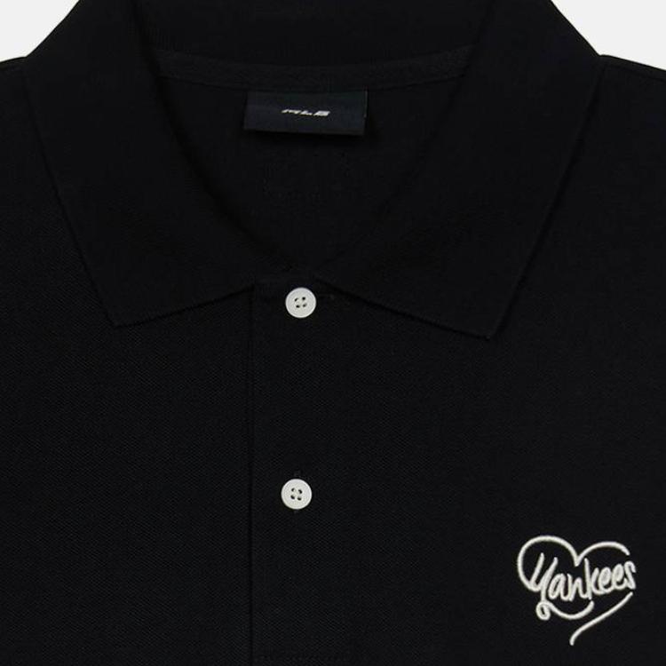 MLB New York Yankees SS25 Classic Fashion Versatile Exquisite Short Sleeve Polo Shirt Unisex tops 3APQH0153-50BKS
