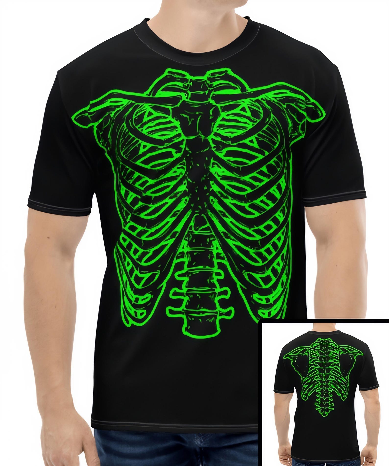 Spinal Tap Skeleton T-Shirt, Nigel Tufnel Green (Unisex S-XXL) XL