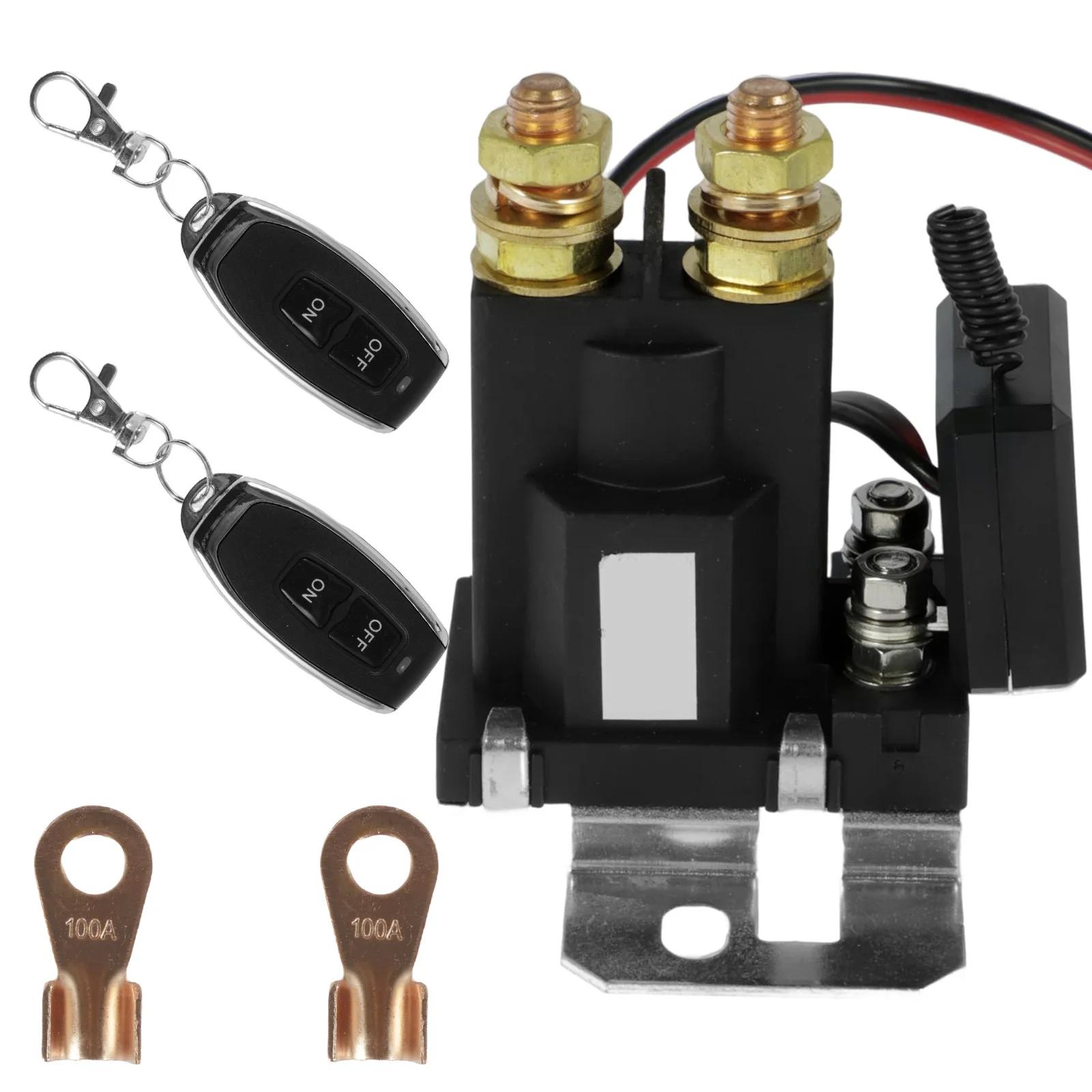 12V DC 500A Battery Cut Off Switch Remote Battery Disconnect Switch Anti-Theft Battery Kill Switch with 2 Remote Control Car Tru