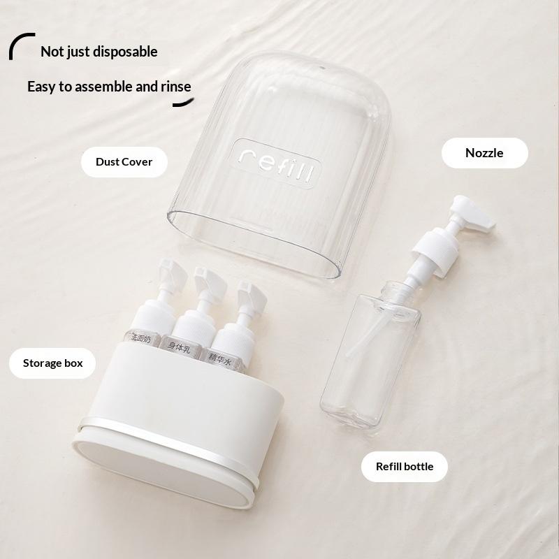 2/4-In-1 Travel Liquid Dispenser Split Bottle System Shampoo Lotion Shower Gel Soap Sub-Bottles Press Container For Easy Packing