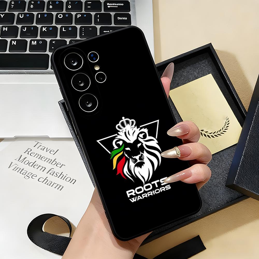 Rastafari Lion Logo Phone Case For Samsung S26 S25 S24 FE S23 S22 S21 Plus S20 Ultra Note20Ultra Black Soft Shell