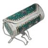 Eye Catching Handmade Cylinder Round Ethnic Stone Metal Bag Antique Bridal Clutch