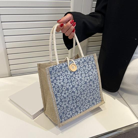 Women Handbag Floral Print Large Capacity Versatile Shoulder Bag Casual Everyday Bag Minimalist Tote Bag