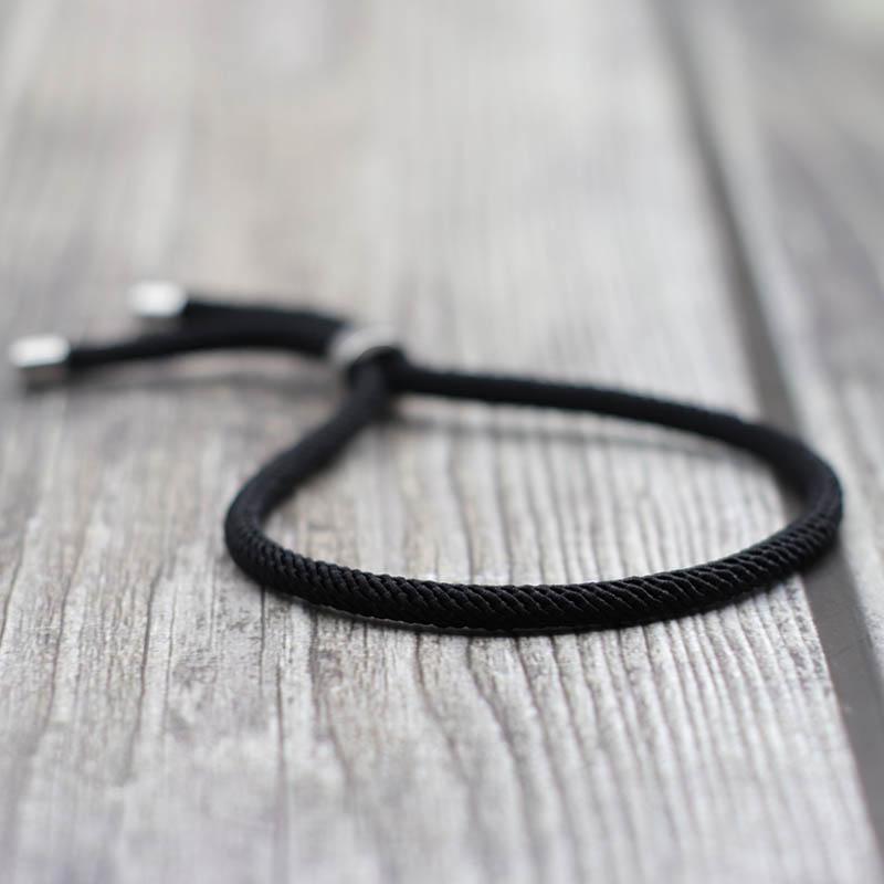 Braccialetto di Corda alla Moda Unisex Regolabile Cerchio in Acciaio Inossidabile Braccialetto Nautico per Spiaggia e Surf Braccialetto in Tessuto per Meditazione Pulsera
