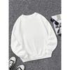 Adorable Cat Silhouette in White Outline on a Stylish Crewneck Sweatshirt for Girls, Perfect for Autumn And Winter