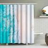 Beach Shower Curtain, Waterproof Printed Fabric For Bathroom Decor Turquoise Blue White Colors, 3D Printing Artistic Print Home