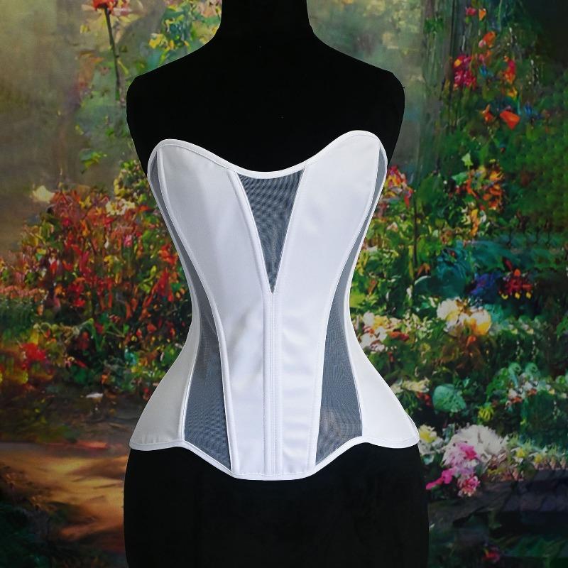 Sexy European American Ins Style Cat Ear Shaping Mesh Satin Bustier Top