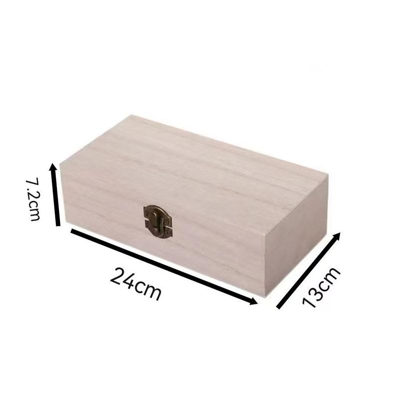 

Rectangular Wooden Storage Box Organizer Wooden Storage Case Simple Storage Container Dust-Proof With Lock Jewelry Box Case