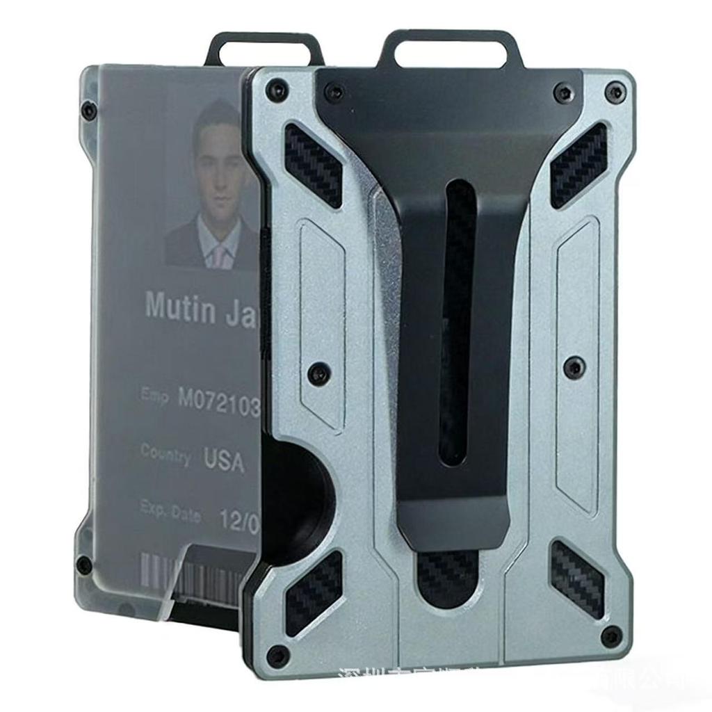 Nuovo stile Custodia Porta Badge Lavoro in Metallo RFID Trasparente con Clip