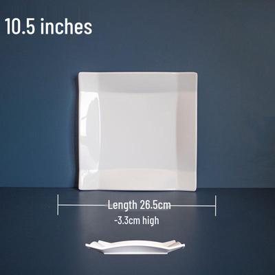 777 White Square Melamine Dinner Plate