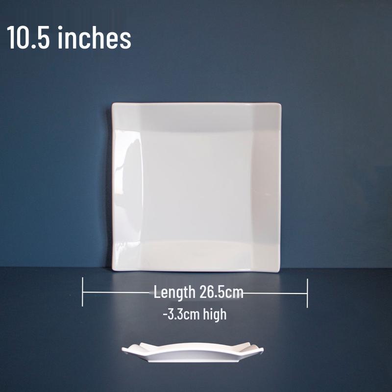 777 White Square Melamine Dinner Plate