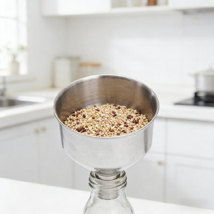 Pack of 2 Small Stainless Steel Funnel Small Design Camping Funnel Suitable for Transferring Oils Juices and Powders