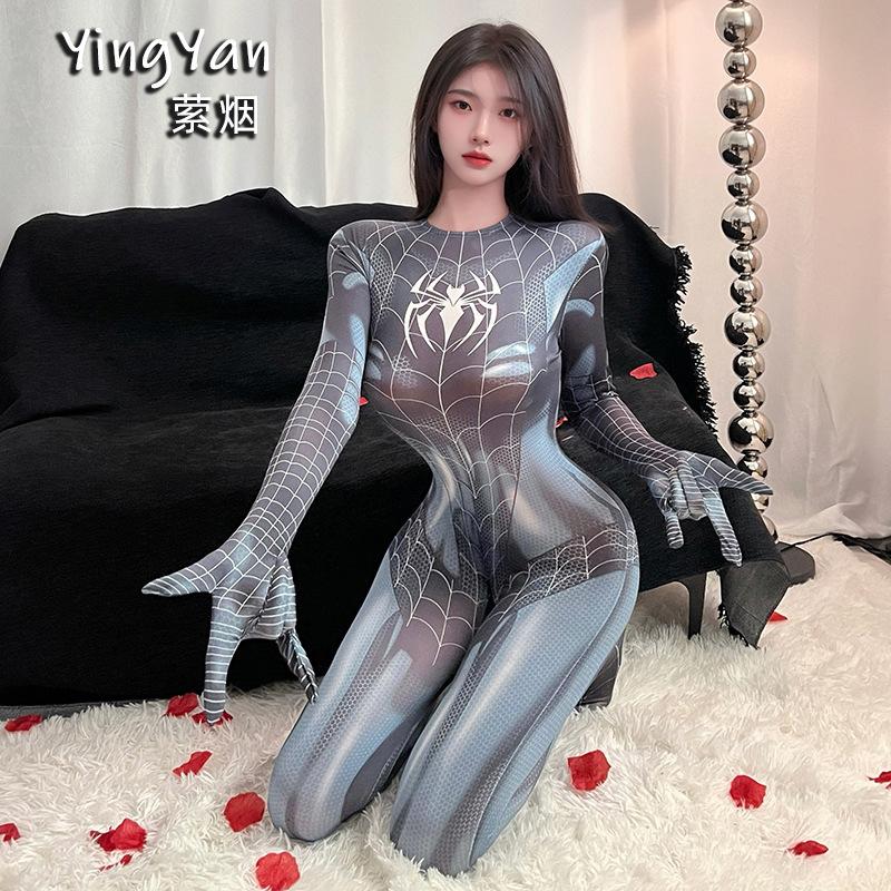 Sexy Lingerie Sexy Spider-Man Tights Seduction Crotch Free Cosplay onesie suit