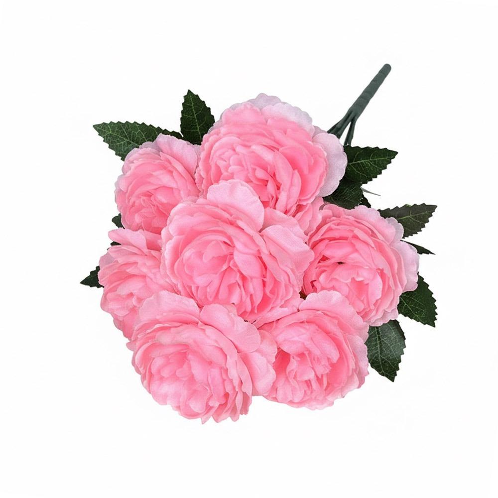 

7 Heads Peony Artificial Flowers Silk Petals Multicolor Simulation Peonies Bouquet Floral Arrangement Photo Props темно-рожевого кольору