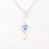 Dark Blue Cat's Eye Gemstone 925 Sterling Silver Jewelry Handmade Chain Pendant PP-44-33