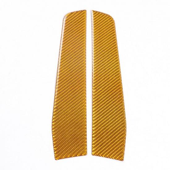 Yellow Carbon Fiber Rear Window Spoiler Pillar Cover Trim For Ford Maverick 22+