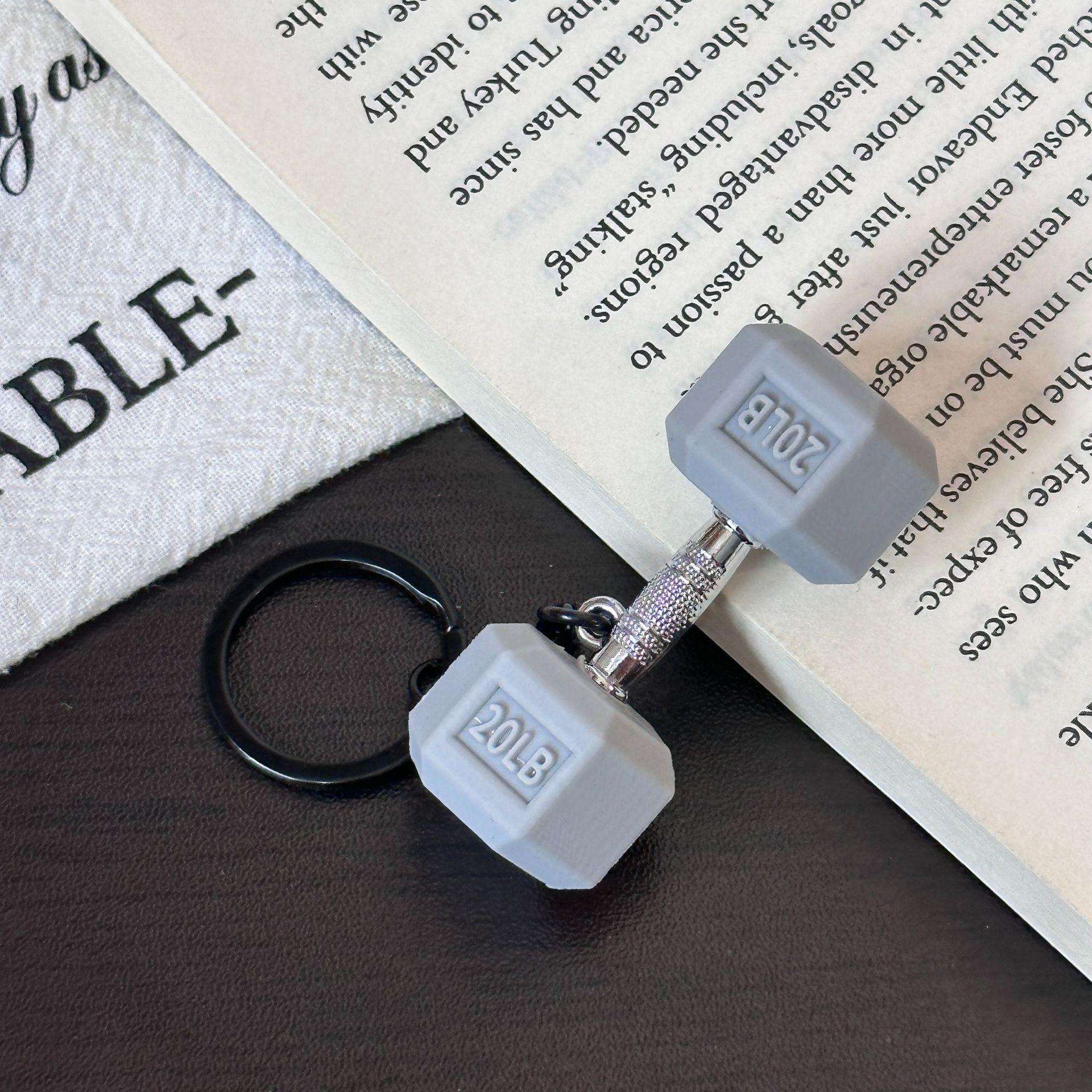 Cross-Border Sports Keychain: Creative Metal Dumbbell Pendant