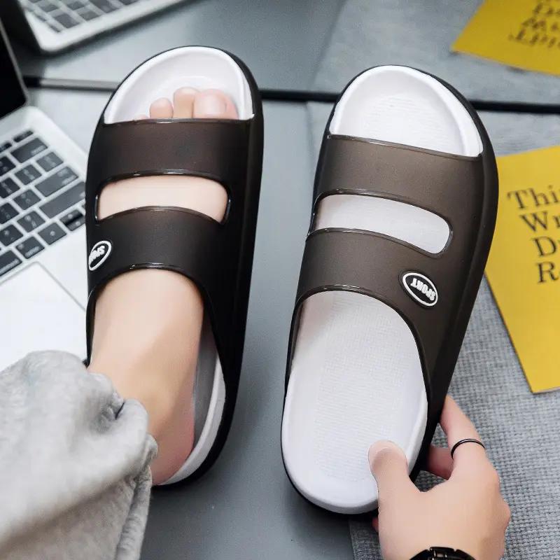 Mens Summer Thick Soled Home Soft Soled Anti Slip Sports Trendy Beach Slingback Sandals Breathable Hole Shoes Outdoor Beach Casu