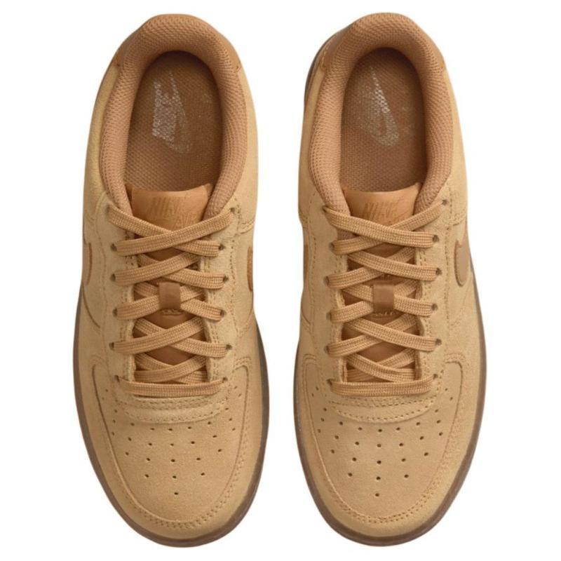 Nike Air Force 1 Anti Slip Wear Resistant Low Top Kids' Skateboarding Shoes Brown Sneakers HQ7476-700