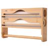 Easy Install and Wood Plastic Wrap Cutter and Organizers for Quick Cutting Action and Simple Cleaning in Any Kitchen