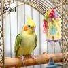 Birdcage Hanging Toy Bird Beak Grinding Stone, Parrot Chew with Colorful Chain, Cage Accessories for Budgies Cockatiels Lovebirds Conures Anxiety
