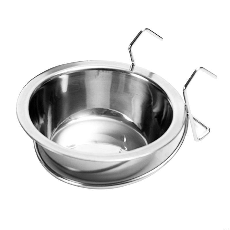 

StainlessSteel Pet Hanging Bowl Puppies for Bird Water Cup Holders for Small Animal for Hamster Cage X3UC