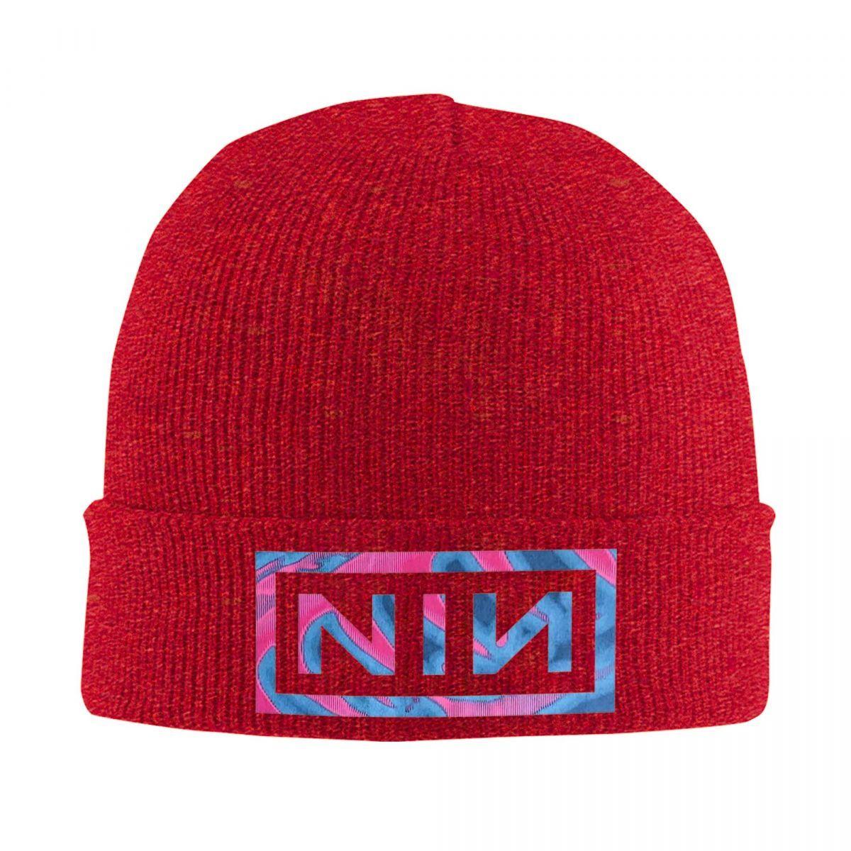 

Nine Inch Nails NIN Вязаная шапка Бини Зимняя шапка Теплые цветные кепки Мужские Женские