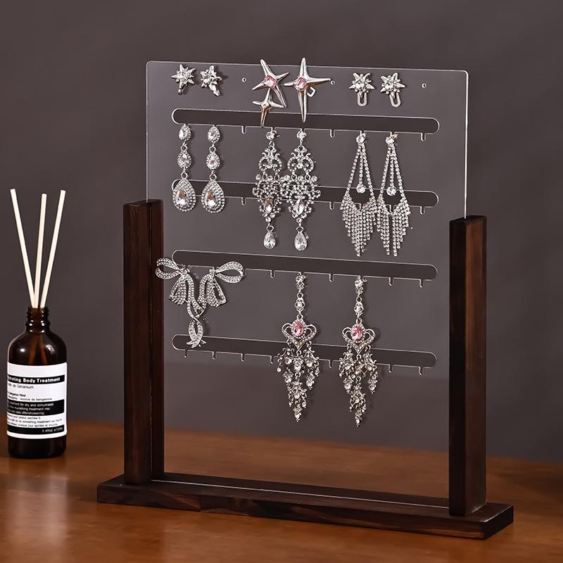 Acrylic Jewelry Displays Rack Eardrop Jewellery Showcase Stand Transparent Earrings Display Shelf Large Capacity Trinketholder