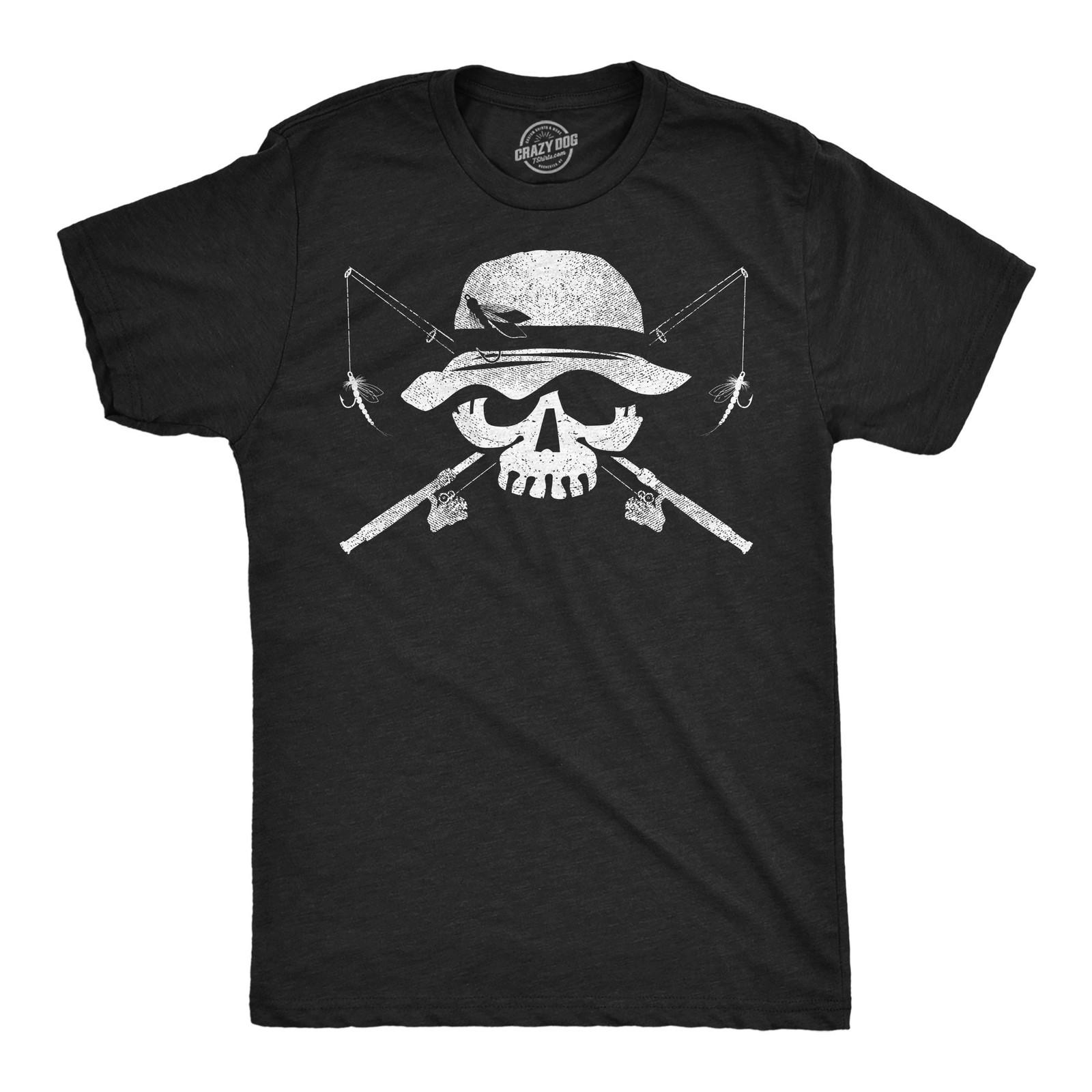 Mens Funny T Shirts Fishing Skull Sarcastic Fisherman Tee For Men S разноцветный