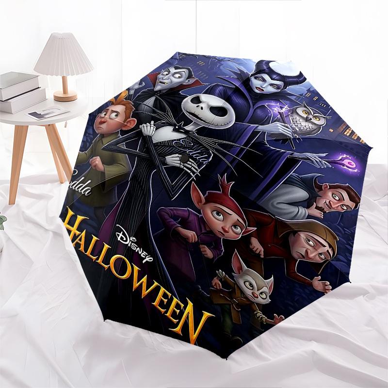 1pc Disney Halloween Automatic Open Close Umbrella Windproof Canopy, Automatic Open Close Button10213