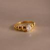 Bubble Diamond Ring, Gold Plated Gemstone Ring, Luxury Statement Anniversary Gift For Her