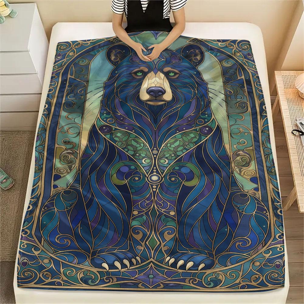 1 Stück Wunderschöne Flanelldecke mit Tierprint, Hohe Qualität, Bequem für alle Jahreszeiten, Heimdekoration, Wärme und Komfort, Perfekt für Weihnachtsgeschenke
