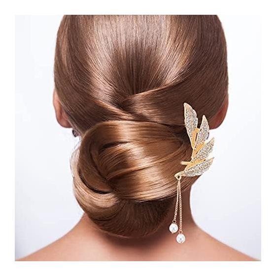 Didiseaon Pearl U-Shaped Hairpin Tassel Design Japanese Style Hair Accessory for Wedding and Anniversary