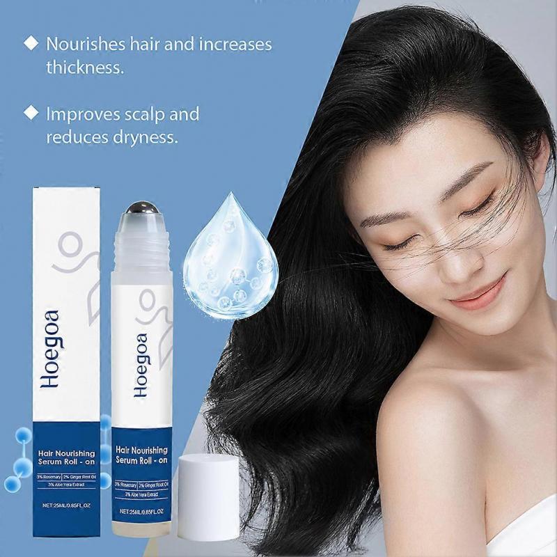 Hair Growth Serum for Women Thinning Hair Rosemary Ginger Extract Anti-Hair Loss Roller Ball Essence for All Hair Types