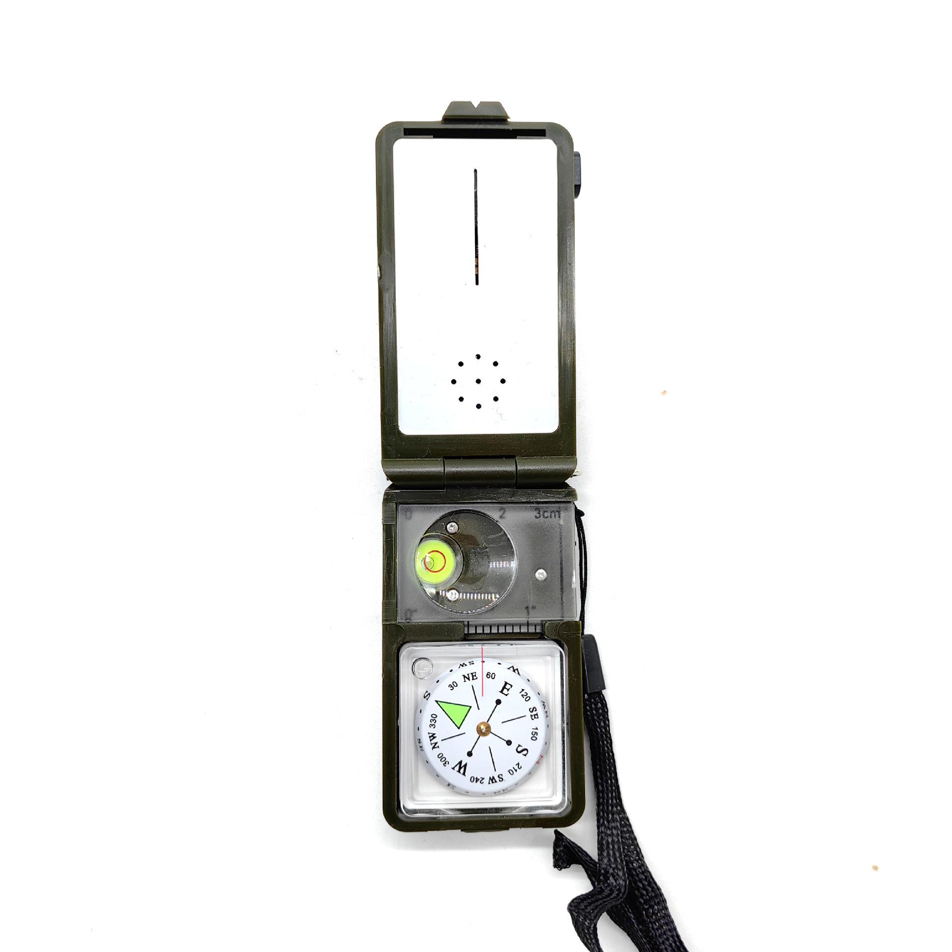 T10 Multifunctional 10-in-1 Outdoor Tool: Compass, Thermometer, Hygrometer, LED Light, Fire Starter, Whistle.