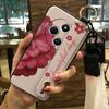Flower Kickstand Phone Case For Redmi A4 5G Dirt-resistant Anti-knock Fashion Design Back Cover Ring Wristband Durable